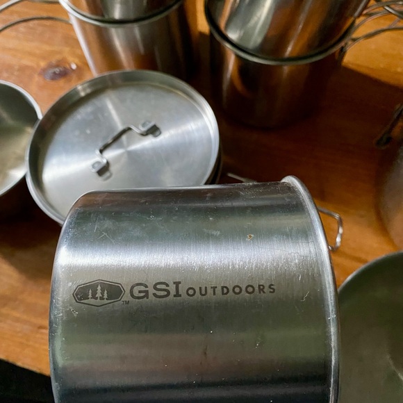 Stainless Steel Camping Cookware Set - Silver - Picture 3 of 6
